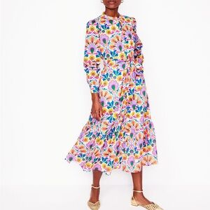 Boden Colorful Floral Long Sleeve Dress
